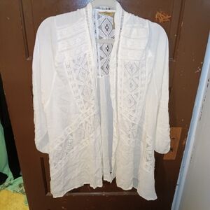EUC Wrangler White Bohemian Cardigan L